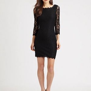 Dvf black lace dress